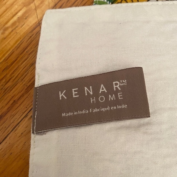 Table runner cotton Floral flower blue green yellow vines foliage - Picture 5 of 6